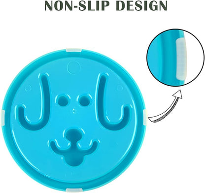 Healthy Slow Feeder Dog Bowls,Durable Preventing Choking Dog Slow Feeder,Non Slip Pet Dog Food Bowl(Blue)