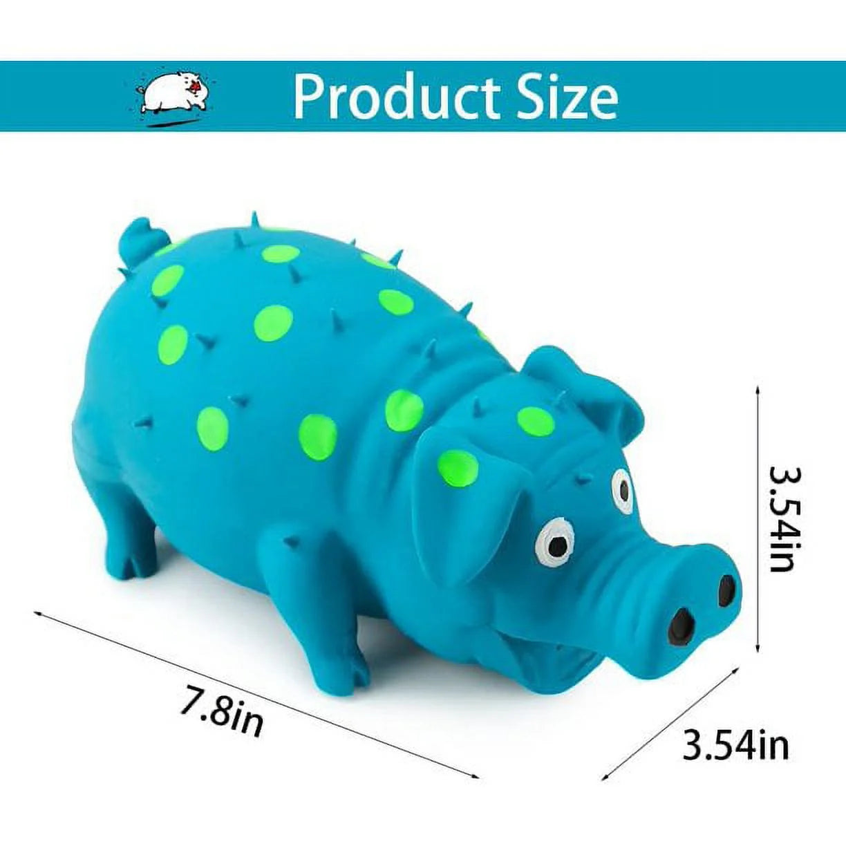 Dog Squeeze Toy,Squeaky Pig Dog Toys, Blue Latex Grunting Pig Dog Toy Anxiety Relief for Dog Puppy Chew Toys