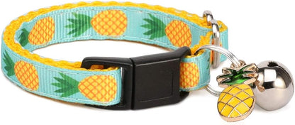 Pet Supplies, (Tropical Pineapple) Cat Collar, Dog Collar, Cat Leash, Dog Leash, Small Dog Collar, Medium Dog Collar, Large Dog Collar (Pet Collar, XXS)