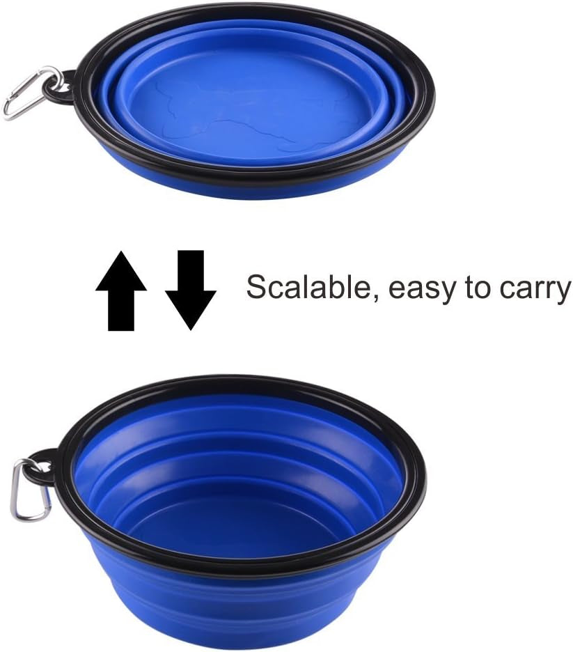 Extra Large Collapsible Dog Bowl, XL Travel Dog Bowl, Foldable Travel Water Dish, 102Oz X-Large Portable Collapsable Traveling Bowls with Carabiner for Dogs Walking, Hiking (Blue)