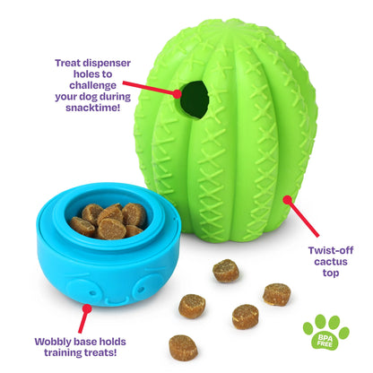 Cactus Surprise Dog Puppy Treat Dispenser Dog Birthday Toy Interactive Food Dispenser