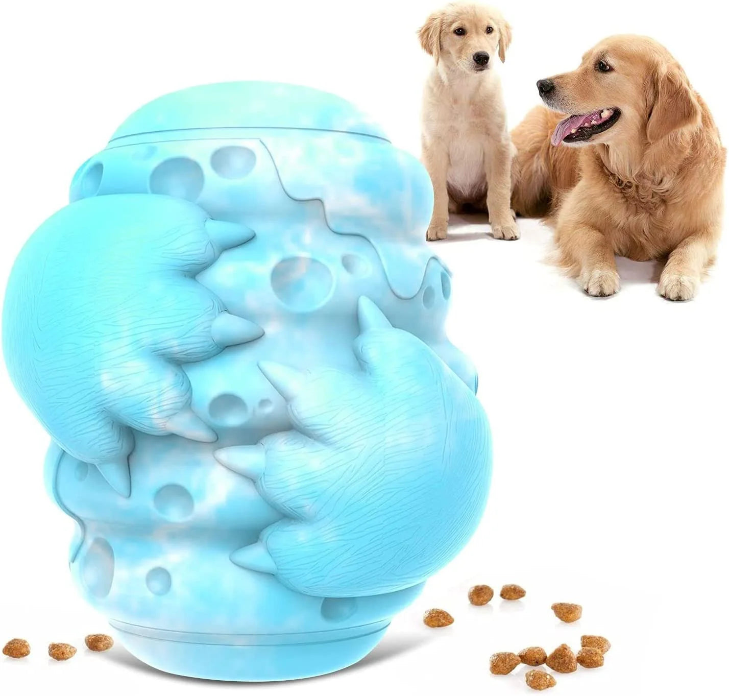 Lonew Dog Treat Dispenser Food-Safe Rubber Slow Feeder Chew Toy Teeth Cleaner Reduces Anxiety