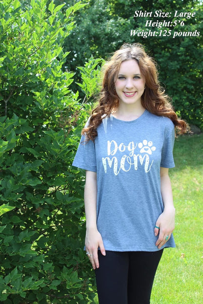 Dog Mom Tshirts for Women Funny Dog Paw Graphic Print Short Sleeve O Neck Mom Shirt