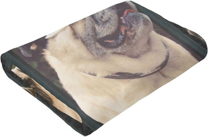 Smart Pug Dog Lovely Puppy Printed Ultra-Soft Throw Blanket Home Decorative Blanket for Living Room Bed Sofa