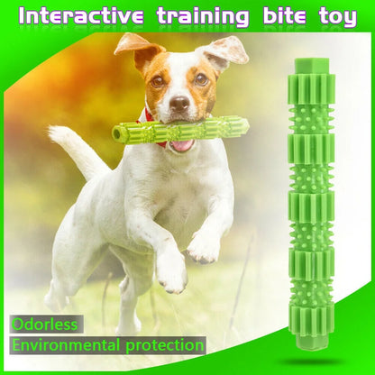 Dog Chew Stick Aggressive Chewer Treat Dispenser Rubber Pet Teeth Cleaning Toy,Green