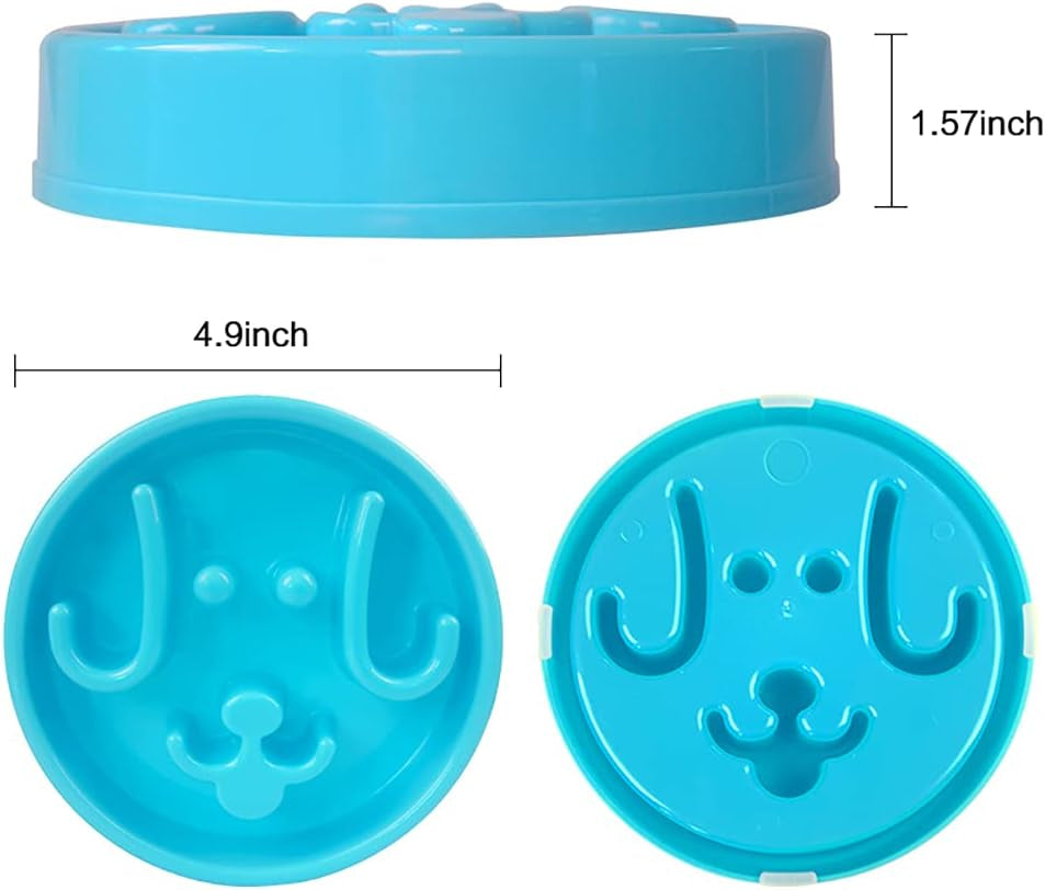 Healthy Slow Feeder Dog Bowls,Durable Preventing Choking Dog Slow Feeder,Non Slip Pet Dog Food Bowl(Blue)