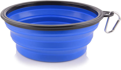 Extra Large Collapsible Dog Bowl, XL Travel Dog Bowl, Foldable Travel Water Dish, 102Oz X-Large Portable Collapsable Traveling Bowls with Carabiner for Dogs Walking, Hiking (Blue)