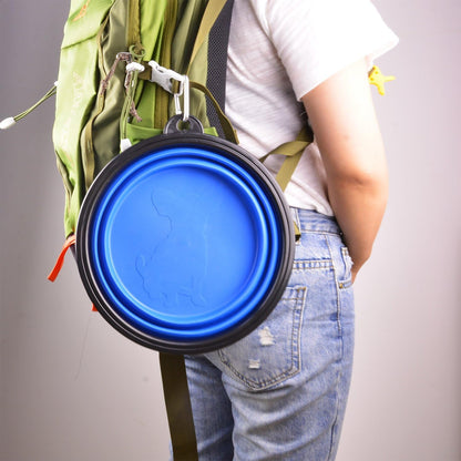 Extra Large Collapsible Dog Bowl, XL Travel Dog Bowl, Foldable Travel Water Dish, 102Oz X-Large Portable Collapsable Traveling Bowls with Carabiner for Dogs Walking, Hiking (Blue)